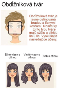 účesy pre obdĺžnikovú tvár